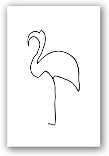 Flamingo Strichzeichnung Gemälde Leinwand Bild Pablo Picasso Tiere Poster Kunstdrucke Abstrakte Wand Bilder Bild Wohnzimmer Moderne Wohnkultur Rahmenlos-40×50cm