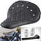 NATGIC Motorrad Fahrersitz Mit Federhalterung - Universal Leder Solositz Schwarz Rhombus Vordersitzkissen für H-Arley Sportster Bobber Chopper Custom