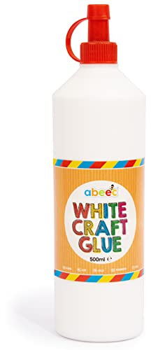 abeec White Craft Glue (500ml) – Child-Friendly PVA Glue for Arts, Crafts & School Projects | Non-Toxic Washable Adhesive | Ideal for Paper, Card & DIY Crafting