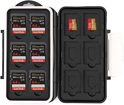Étui pour cartes mémoire pour 12 cartes SD ou 12 cartes microSD, protection des données, organisation de cartes mémoire, stockage pour 12 cartes SD ou microSD, boîte de protection, étui de transport,