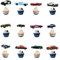 CGLRybO 24 Stück Cupcake Toppers, Klassische Retro Auto Themen Cake Topper, Oldtimer Deko Geburtstag Kuchen Dekoration für Geburtstag, Jahrestag, Hochzeit, Party, Dessert