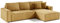 Mars Meble L-förmig Ecksofa Elias Couch mit Schlaffunktion + Stauraum Sofa 290cm Wohnzimme (Gelb)