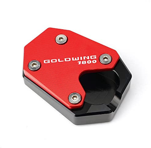 Motorrad CNC Fußstütze Verlängerungsplatte Seitenständervergrößerer Für Honda Goldwing 1800 2018-2019 GL1800 Goldwing 2002-2017 Schuh FüR MotorradstäNder (Farbe : 2018-2019 Red)