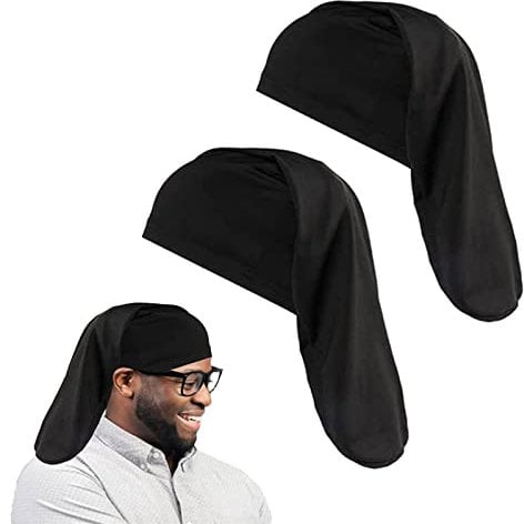 TSHAOUN 2 Stück Dreadlock Mütze Lange Haare,Dreads Kopf Wraps Zöpfe Haube Schlauch Stirnbänder Dreadlocks Haar Wraps Schlafhaube für Männer Frauen.