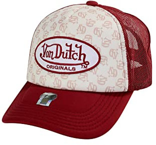 Von Dutch Trucker Cap Tampa Camel AOP Red Beige Dunkelrot, Size:OneSize