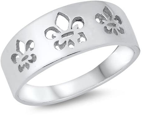 Joyara Bague Argent Fin 925/1000 Fleur De Lys