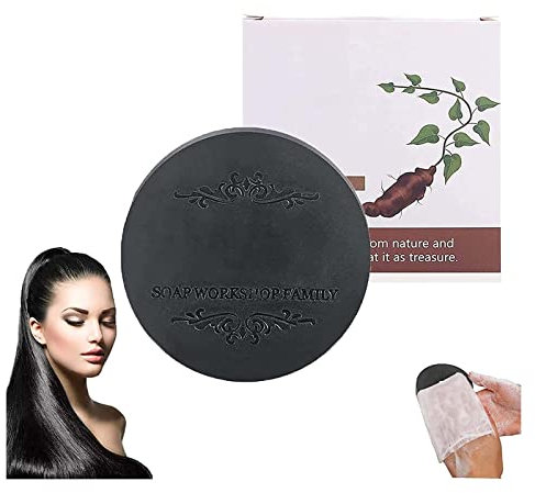 Black & Thick Hair Fallopia Multiflora Shampoo Bar, Haar Darkening Shampoo Bar Natural Organic for Moisturize and Repair Hair Damages (1PC)