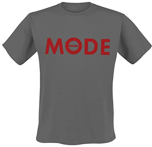 Depeche Mode Red Logo Männer T-Shirt Charcoal