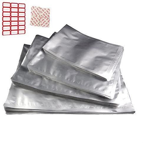 VOLWCO Beutel (100er Set) – Flache Vakuumbeutel Aluminium mit Heißsiegel - Geruchsdichte Alu Bügelbeutel for Lebensmittel, Kaffee, Tee und Mehr (Color : 11 * 16cm)