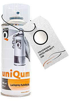 uniQum Autolack Spraydose fürs Auto für VOLKSWAGEN WEISS PERLMUTT G9D Autolack Reparatur 400 ml