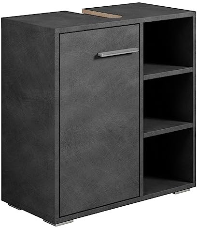 Badezimmer Badmöbel Neptunes 60cm Dunkle grau - Unterschrank Badmöbelset Badschrank Schrank Waschbeckenunterschrank