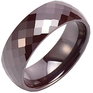 Ayoiow Keramik Ringe Für Damen 8MM Rosa Ring Verlobung Damen Rhombus Muster