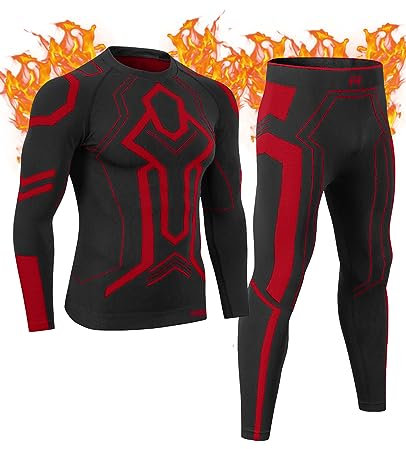 MEETWEE Herren Thermounterwäsche Set Herren Funktionswäsche Atmungsaktiv Skiunterwäsche Männer, Thermo Unterwäsche Thermounterhemd Thermounterhose Warme Winter