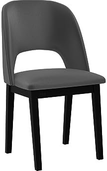 Mirjan24 Esszimmerstuhl Mireno II, B:48 x H:83 x T:54 cm, Polsterstuhl Rahmen aus Buchenholz Gepolsterte Sitzfläche aus Stoff Stuhl für Arbeitszimmer Esszimmer Küchenstuhl (Schwarz/Kronos 22)