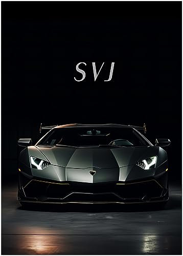 Generisch Auto Poster - Lamborghini Aventador SVJ Sportwagen Wandbild Kunstdruck P323N (70x100 cm)