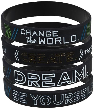 Silikonarmbänder mit Motivationsspruch 4 Stück-pack für Teenager und Sport