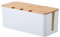 Caja de gestión de Cables con Tapa: Organizador de Cables, Caja de Almacenamiento para regletas, Lugar de Trabajo ordenado para Cable/regletas, 2 tamaños (White-s)