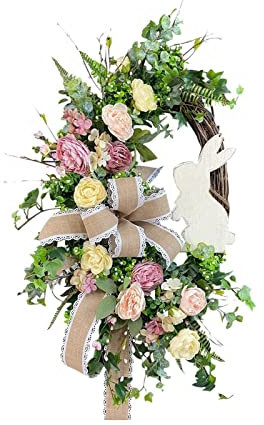 Türkranz Ostern Osterdeko Osterkranz Mit Blumen Und Eiern Eukalyptus Kranz Ostern Deko Türkranz Dekorativer Tischkranz mit Aufhänger stylische Osterdekoration für Ostern