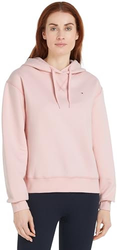 Tommy Hilfiger Felpa Donna Flag On Chest con Cappuccio, Rosa (Delicate Pink), M