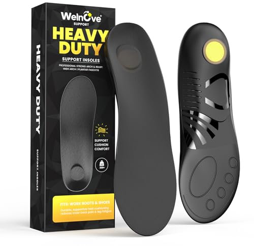 Welnove Plantar Fasciitis Relief Insoles - High Arch Support Inserts - Shoe Inserts for Women & Men - Planter Facetious Relief Support Inserts - Heel Spur Relief Products - Women‘s 9.5-11,Men’s9-10.5