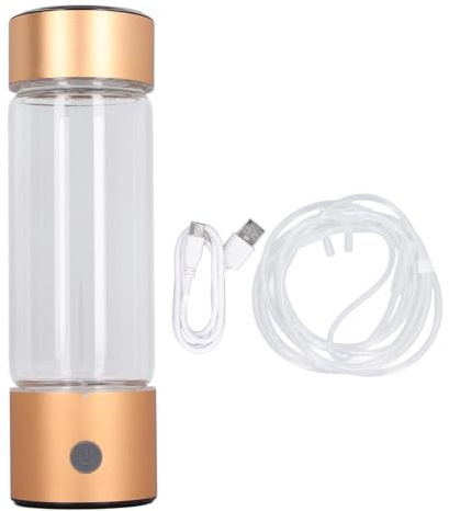 Wasserstoff-Wassergenerator, 410 Ml Wasserstoffproduktion 1200–1400 Ppb, Hydrierte Wasserflasche mit Naseninhalationsschlauch, Nanoskaliges Titanfilmmaterial, 1-Knopf-Bedienung