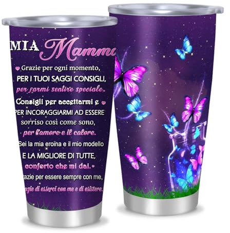 Frostify Regalo Mamma, Regalo Mamma Compleanno, Idee Regali Mamma Mug Termica, Regali per Mamma da Figlia Figlio, Natale Festa Ringraziamento Della Mamma Regalo Tazza Termica da Viaggio 20oz