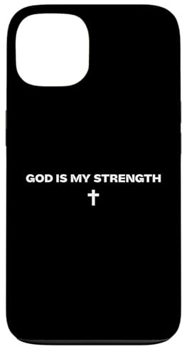 God Is My Strength Christliches Kreuz Religiös Spirituell Hülle für iPhone 13