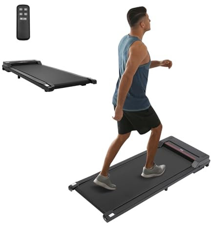 Walking Pad, 0,6 PS Laufband für Zuhause mit Fernbedienung und LED-Anzeige, Tragfähigkeit von 120 kg, 1-8km/h, Treadmill Leise für zuhause oder das Büro