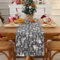 Alishomtll Weihnachten Tischläufer Grau, Weihnachtsbaum Leinen Tischläufer, Schneeflocke Moderner Abwaschbarer Tisch Läufer, Weihnachtsdekoration für Esstisch Winter Party Küche Urlaub 35x183cm