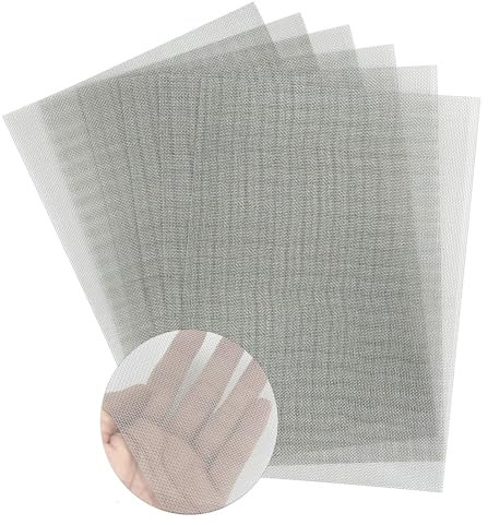 YAGJIA 6Stück Drahtgitter Feinmaschig, Fliegengitter Metall Gitter Edelstahl 304, Drahtgeflecht Maschendraht für Insektenschutzgitter Mäusegitter Lüftungsgitter Filternetz 30cm x 21cm(20Mesh)