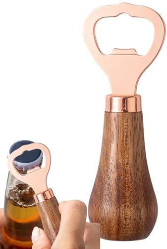 Flaschenöffner Aus, Kapselheber Mit Holzgriff, Natur Holzgriff Bier Flaschenöffner, Edelstahl Kapselheber Für Männer Weihnachts Neujahrs Party
