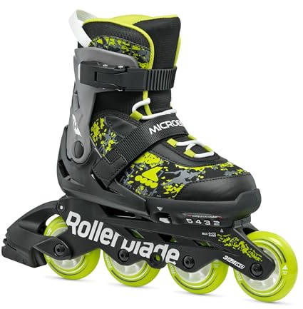 Rollerblade MICROBLADE SL, Inline-Skates Kinder Unisex, Fitness Inliner, Schwarz/Lime