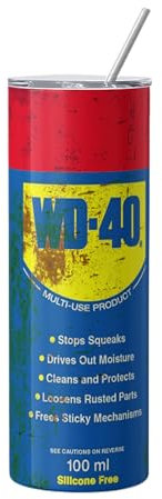 Miaoyak 20oz WD40 Dirty Pattern Thermos Cup, Creative Insulated Stainless Steel Tumbler With Lid, Vintage Engine Oil Filter Thermos Cup, Drink Tumbler Water Bottle, Car Inside Drink Cup for Women Men