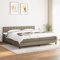 Homgoday Boxspringbett mit Matratze Bettgestell Bettrahmen Bett Lattenrost Betten Einzelbett Doppelbett Hotelbett Schlafzimmerbett Taupe 200x200 cm Stoff