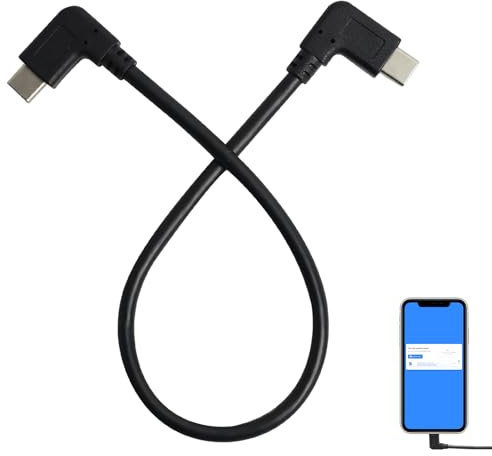 Cavo Prolunga 90 Gradi USB 3.1 Tipo C Maschio Gen 2 (10 Gbps) Connettore,Supporto per Ricarica, Trasferimento Dati, Audio e Video, Compatibile con Samsung Galaxy S8, Laptop e Altri Dispositivi USB-C