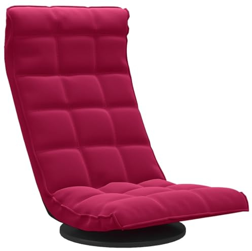 vidaXL Bodenstuhl Drehbar Klappbar Bodensessel Relaxsessel Relaxstuhl Sessel Fernsehsessel Loungesessel Polstersessel Wohnzimmer Weinrot Samt