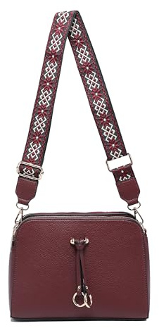 JFY Three Zipped Sections Canvas Strap Cross Body Bag