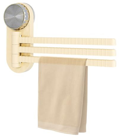 Porta Asciugamani da Bagno, 3 Bracci Senza Foratura con Ventose Potenti, Girevole 180 Gradi con Ventosa Forte Senza Forare Risparmia Spazio per Cucina Doccia Balconi