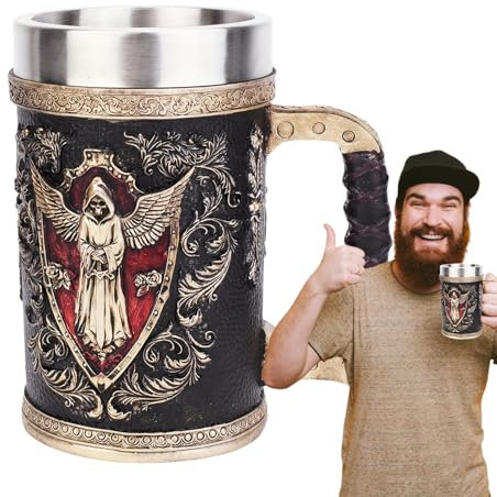 Chopes à Bière pour Hommes,Gobelet À Boire - Récipient Réutilisable Pour Boissons 50cl Portable Décoratif Pour Restaurant Maison Quotidien Amis Anniversaire Halloween Voyage Fête