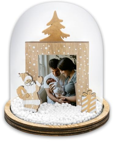 Dekopik Bola Nieve Navidad Personalizada con 1 Foto. Globo Decorativo y para Regalar. Cúpula Navideña Personalizable con Fotografía. Modelo 1