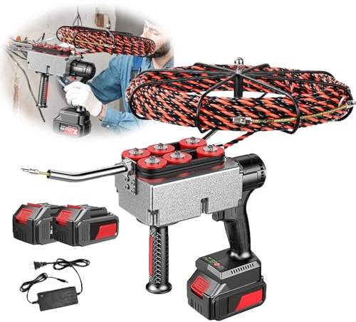 Kgfvesdc Pasacables Electrico,Tiracables EléCtrico InaláMbrico,TraccióN en 6 Ruedas,TraccióN SúPer Fuerte,Ahorrando Tiempo para ComunicacióN de Redes HidroeléCtricas ConstruccióN(1bateríA)