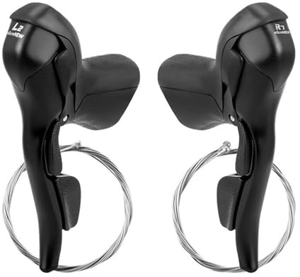 Générique Manette Vitesse Vélo – Levier Frein en D'aluminium, Poignée Changement Vitessee Vélo Route, Contrôleur De en Acier Inoxydable | Système De Base À Double Vitesse Mise À Niveau De Course