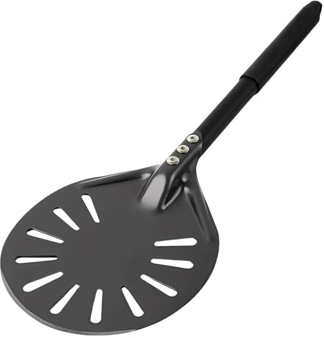 Packool 6-inch Pizza Peel, Lightweight Pizza Shovel for Homemade Pizza, Outdoor Pizza Oven, Included Color Box, Aluminum Pizza Turner with Perforated Design, 15.8 in / 40 cm