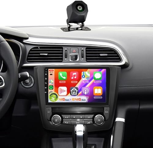 【4+64G】Hodozzy Carplay Autoradio per Renault Kadjar 2015-2019, 9 Pollici Schermo In-Cell Stereo Auto Bluetooth 5.0 con Android Auto/EQ/GPS/Wifi/RDS/USB/SWC,Telecamera Posteriore