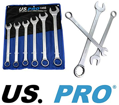 US PRO Juego de 6 llaves combinadas Super Jumbo 33-50 mm 1866