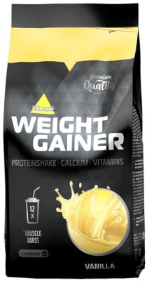inkospor Weight Gainer Vanille | 1200 g | 12 Portionen | Kohlenhydrat-Eiweißpulver mit MCT-Öl & L-Carnitin | ohne Süßungsmittel | Made in Germany