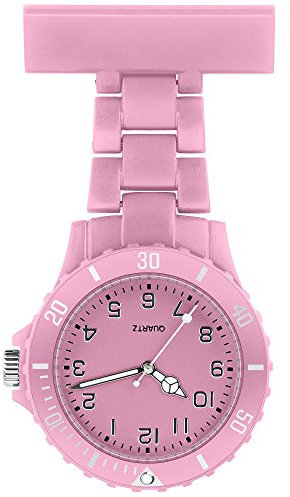 Taffstyle Damen-Uhr Analog Quarz Silikon Uhr Krankenschwesteruhr Kitteluhr mit Nadel Rosa
