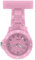 Taffstyle Damen-Uhr Analog Quarz Silikon Uhr Krankenschwesteruhr Kitteluhr mit Nadel Rosa
