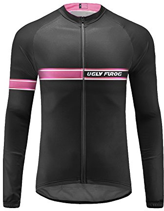 UGLY FROG Radtrikot Langarm Herren Winter Sport im Freien Klassik Vlies Fahrradtrikot Thermo Langarmtrikot Radfahren Jersey Triathlon Bekleidung MZ09