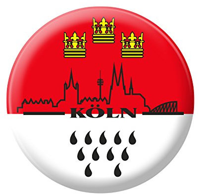 Ansteckbutton mit Print - Köln Wappen Skyline - 18090 - Gr. ca. 57mm